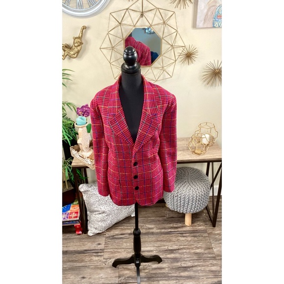 Vintage Multicolor Houndstooth Print Blazer - Picture 7 of 7